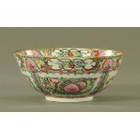 A Chinese Cantonese famille rose porcelain bowl. Diameter 26 cm.