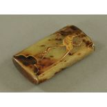 A Japanese bone and lacquered cigar case. Length 12 cm.