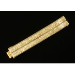 A 14 ct three tone gold Milanese bracelet, 76.4 grams, length 80.