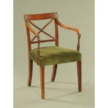 A Regency mahogany carver armchair,