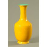 A Chinese Qianlong yellow ground vase,