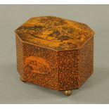 A 19th century sycamore and pen work caddy,