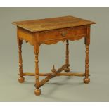 An early 20th century oak side table,