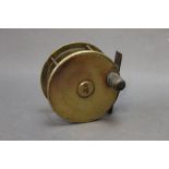 G Little & Co makers 63 Haymarket, London SW, a brass 4 1/2" reel,