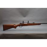Winchester model 70 SA cal 243 bolt action rifle, fitted with a screw cut 21" barrel and 1" mounts,
