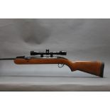 BSA Air Sporter cal 22 underlever air rifle, fitted with a Simmons 4 x 32 telescopic sight.