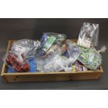 A box lot containing a large quantity of bubble floats, hooks, Ethafoam, feeders, braid cutters,