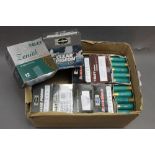 Two hundred and fifty 12 bore shotgun cartridges, fibre wad, 32 gram 6's, 2 3/4" chambers.