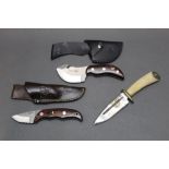 Cudeman a fixed blade knife with leather sheath 2 1/2" blade,