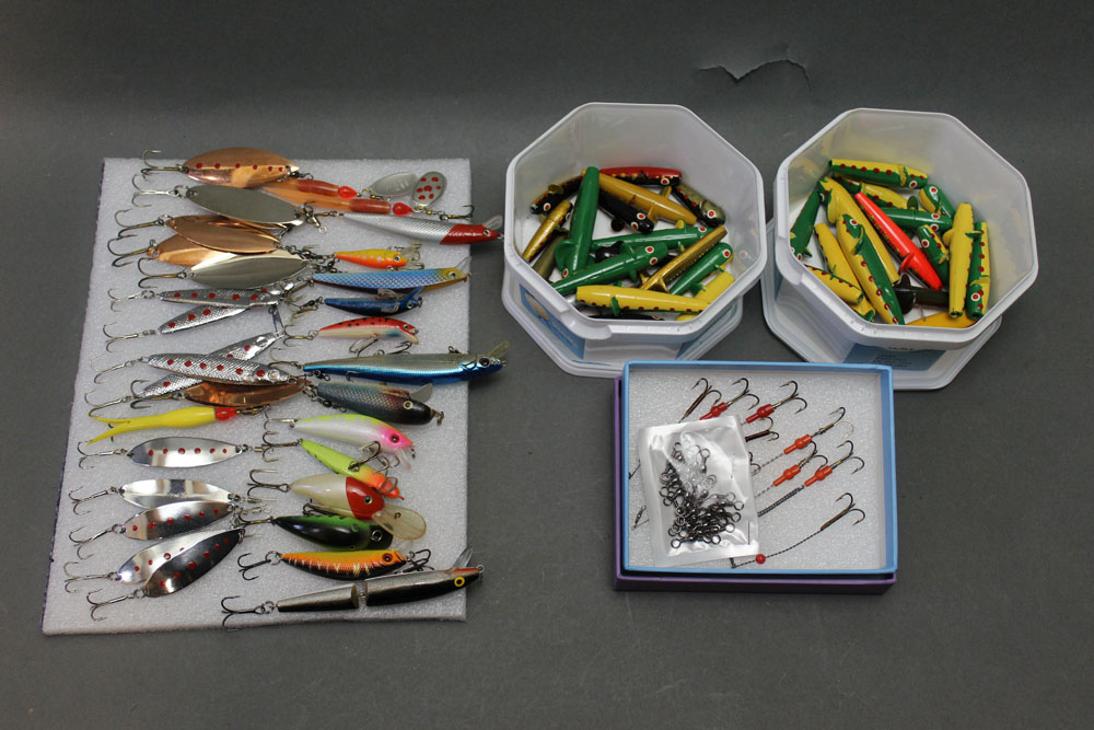 A collection of Devon minnows, spoons, lures etc.