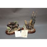 Border fine Arts two limited edition figures of otters Keeping close 53/1750 and from The Masters