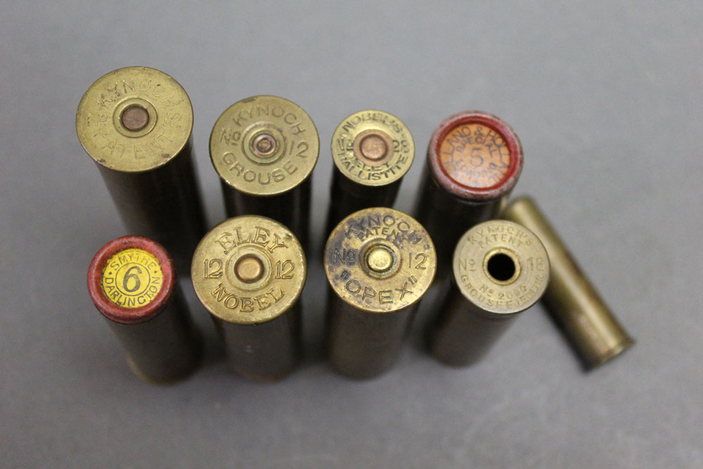 Nine metallic shotgun cartridges, 12, 16, 28 & 410's to include Kynoch Grouse, Kynoch Opex,