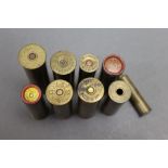 Nine metallic shotgun cartridges, 12, 16, 28 & 410's to include Kynoch Grouse, Kynoch Opex,