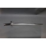 A Pattern 1860 sword bayonet. Overall length 28", blade length 22 3/4".