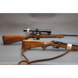 Brno a CZ511 cal 22 LR semi automatic rifle, screw cut with spare magazine,