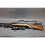 A BSA Meteor cal 22 break barrel air rifle, comes with two scopes and a bag. Serial No. TG41851.