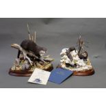 Border Fine Arts two limited edition figures, Early Morning 251/1750 and Snow Slide 638/2500,
