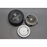 Hardy Marquis 10 trout fly reel, with spare spool and leatherette pouch.