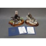 Border Fine Arts two limited edition figures of otters,