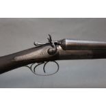 William Moore & Grey of London, a 12 bore side by side hammer shotgun, with 28" Damascus barrels,