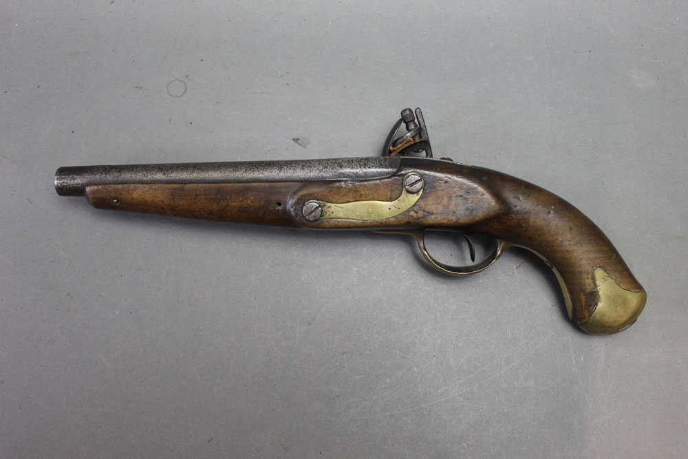 A military style flintlock pistol, having a steel 9 1/2" barrel, - Image 2 of 2