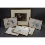 After Leon Danchin (1887-1938), five prints depicting Setters, spaniels etc,