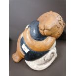 A Paul Smith figurative ceramic sculpture entitled 'Bewitched', in the form of an embracing lion,