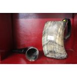 Two horn drinking vessels