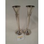 A pair of Birmingham silver hallmarked bud vases