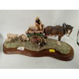A Border Fine Arts "Supplementary Feeding" horse and sheep ornament plus certificate