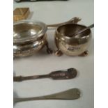 A box of silver and plated ware plus other metal ware,