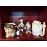 Four character jugs by Royal Doulton and Shorter and Sons,