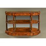 A Victorian walnut display stand,