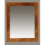 A Victorian walnut and foliate marquetry framed mirror, with bevelled glass.