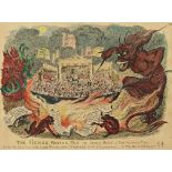 After George Cruikshank, "The Fiends Frying Pan" handcoloured etching,