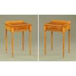 A pair of good quality craftsman made side tables,