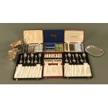 Six cased sets of miscellaneous cutlery,