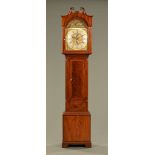 A 19th century longcase clock with ship automaton to arch, maker James Houston Johnston,