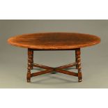 A Titchmarsh & Goodwin style oak dining table, oval,