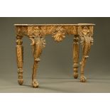 An 18th century giltwood console table,