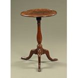 A Georgian well figured oak tripod table,