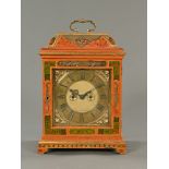 An 18th century Dutch lacquered bracket clock, the dial and movement inscribed Haug Copenhagen,