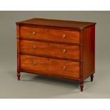 A George III mahogany chest of drawers,