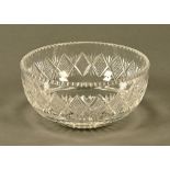 A hobnail cut fruit bowl, probably Irish. Diameter 23 cm.