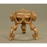 An 18th/19th century carved giltwood jardiniere vase stand.