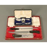 A three piece silver christening set, Sheffield 1900, maker Cooper Brothers & Sons Ltd,