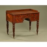 A William IV mahogany dressing table, stamped M Wilson,