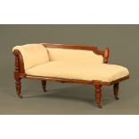 A late Victorian mahogany chaise longue,