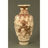 A large 19th century Japanese Satsuma vase, decorated with Samurai. Height 62 cm.
