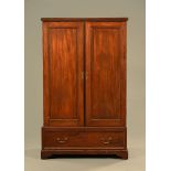 A 19th century mahogany linen press, of narrow proportions.